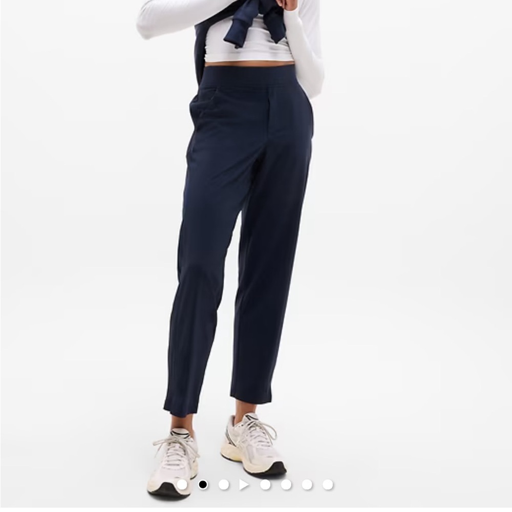 Athleta Navy High-Rise Tapered Ankle Pants